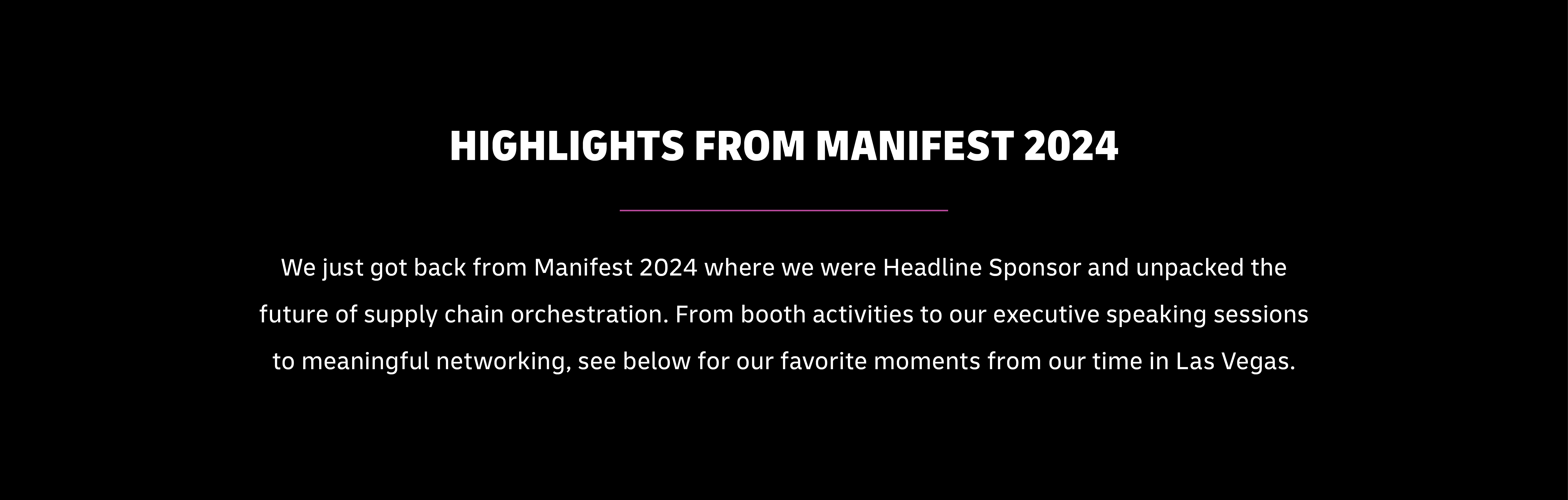 Highlights from Manifest 2024 Banner