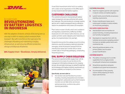 Case study - EV Battery Logistics