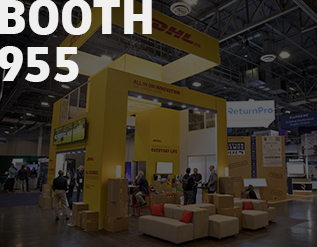 Image of DHL booth with text “Booth 955