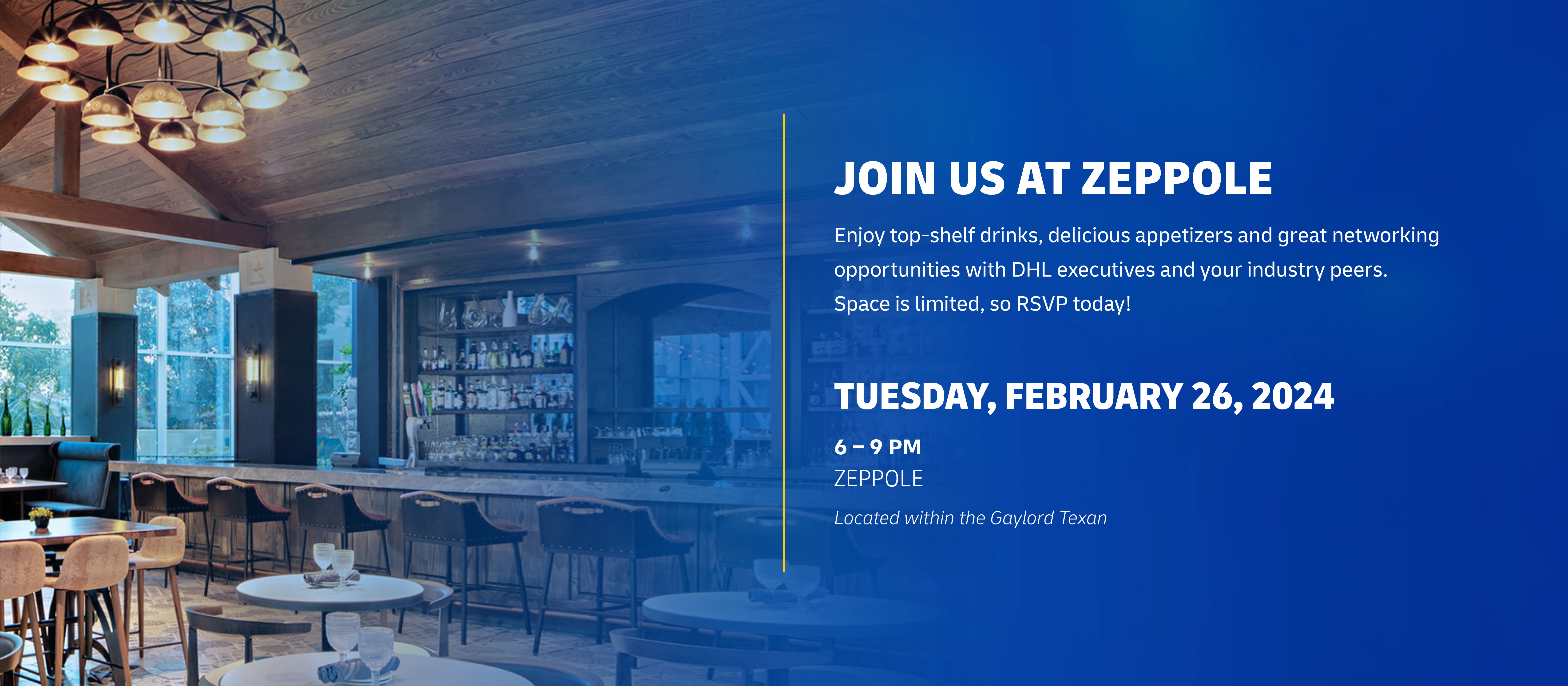 Join us at Zeppole February 26, 6-9pm Banner